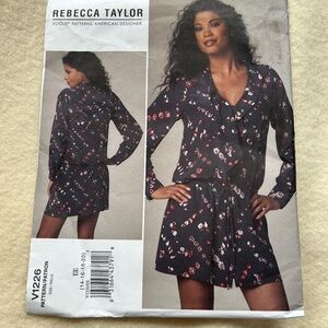 VOGUE V1226 Dress Rebecca Taylor Dropped Waist Mid Knee Pattern Sz 14 - 20